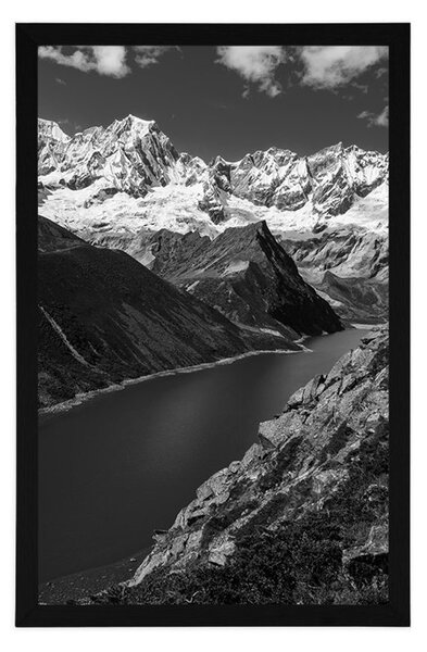 Plakat nacionalni park Patagonija u Argentini u crno-bijelom dizajnu