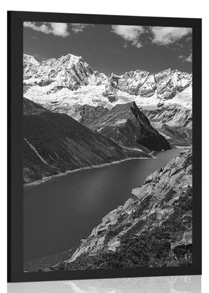 Plakat nacionalni park Patagonija u Argentini u crno-bijelom dizajnu