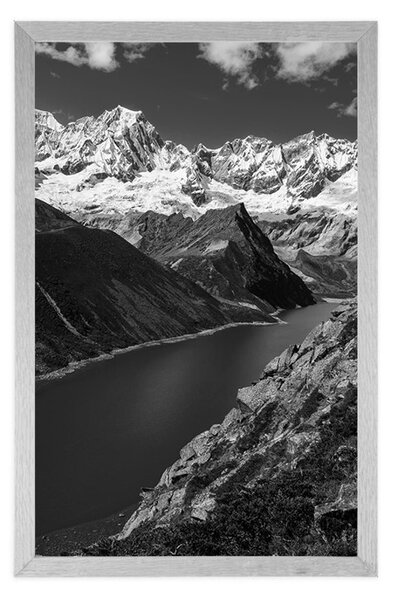 Plakat nacionalni park Patagonija u Argentini u crno-bijelom dizajnu