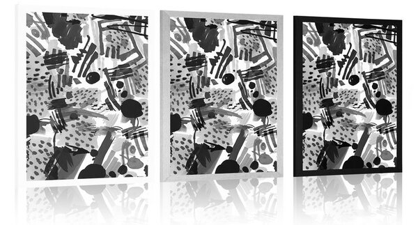 Plakat crno-bijela pop-art apstrakcija