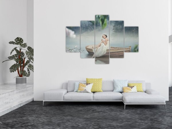 Slika - Ženska na čolnu (150x105 cm)