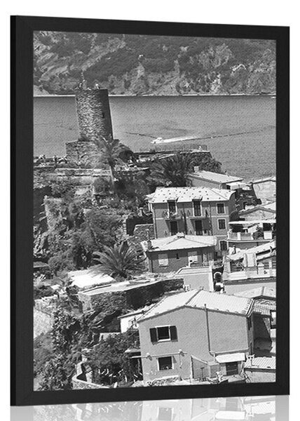 Plakat crno-bijela obala Italije