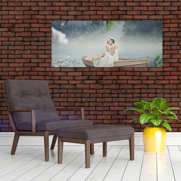 Slika - Ženska na čolnu (120x50 cm)