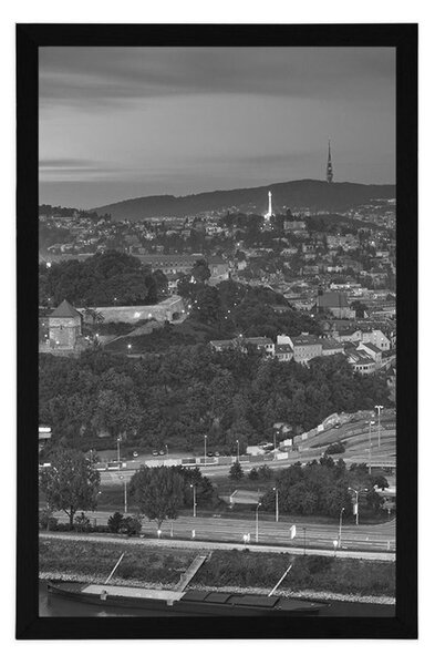 Plakat večer u Bratislavi u crno-bijelom dizajnu