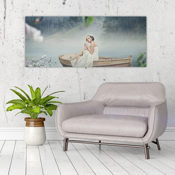 Slika - Ženska na čolnu (120x50 cm)