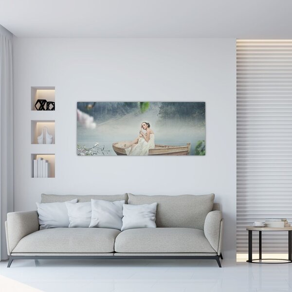 Slika - Ženska na čolnu (120x50 cm)