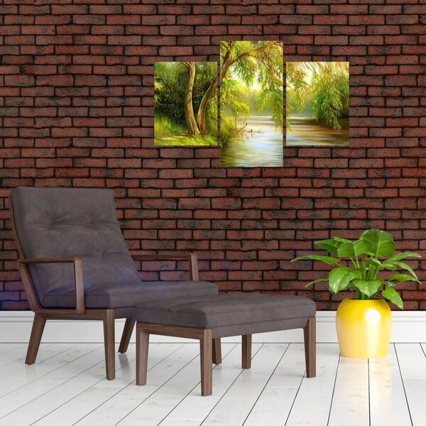Slika - Vrba ob jezeru, oljna slika (90x60 cm)