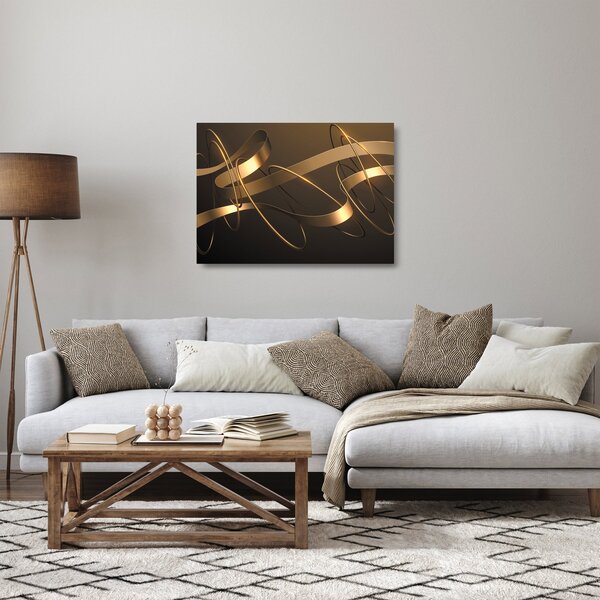 Staklena poslikava - Bronasti trakovi (70x50 cm)
