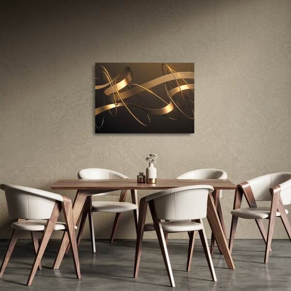 Staklena poslikava - Bronasti trakovi (70x50 cm)