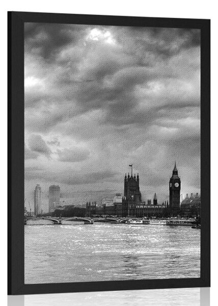 Plakat jedinstveni London u crno-bijelom dizajnu