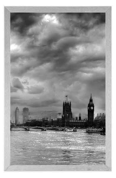 Plakat jedinstveni London u crno-bijelom dizajnu