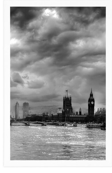 Plakat jedinstveni London u crno-bijelom dizajnu