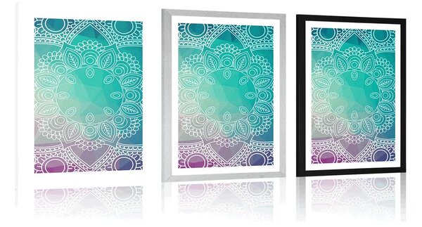 Plakat s paspartuom pastelna Mandala