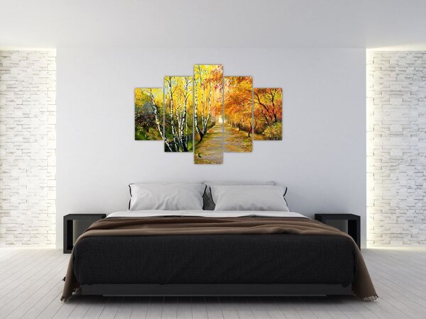 Slika - Romantična uličica ob vodi, oljna slika (150x105 cm)