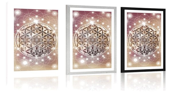 Plakat s paspartuom zadivljujuća Mandala
