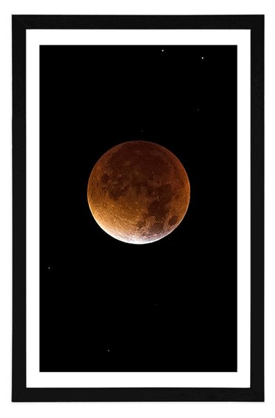 Plakat s paspartuom mjesec na noćnom nebu