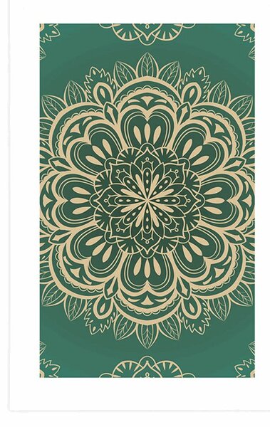 Plakat s paspartuom Mandala na tirkiznoj pozadini
