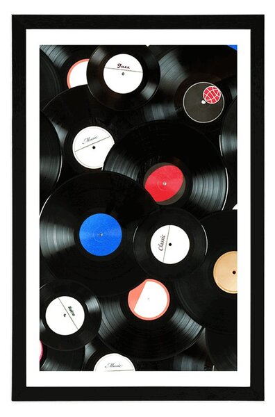 Plakat s paspartuom retro ploče
