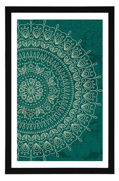 Plakat s paspartuom ručno nacrtana Mandala