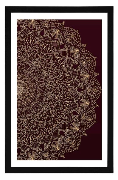 Plakat s paspartuom detaljna ukrasna Mandala