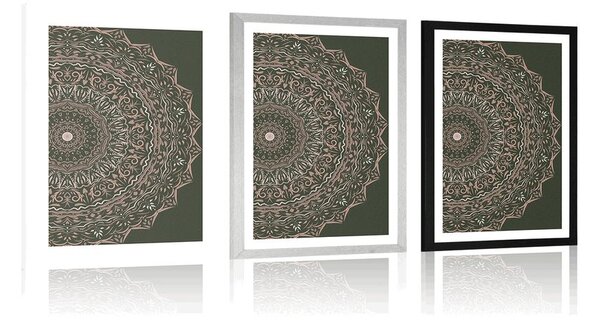 Plakat s paspartuom Mandala u vintage stilu