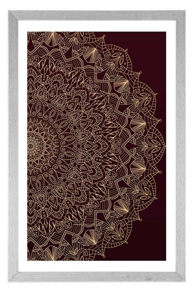 Plakat s paspartuom detaljna ukrasna Mandala