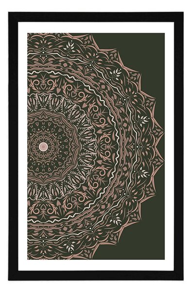 Plakat s paspartuom Mandala u vintage stilu