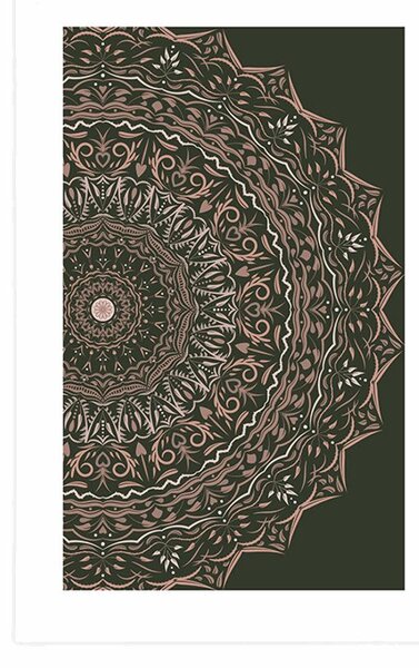 Plakat s paspartuom Mandala u vintage stilu