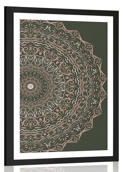 Plakat s paspartuom Mandala u vintage stilu