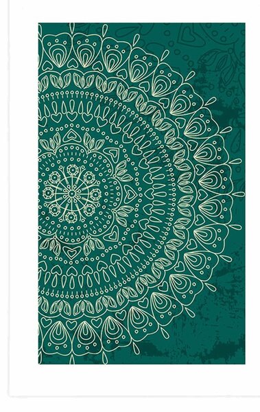 Plakat s paspartuom ručno nacrtana Mandala