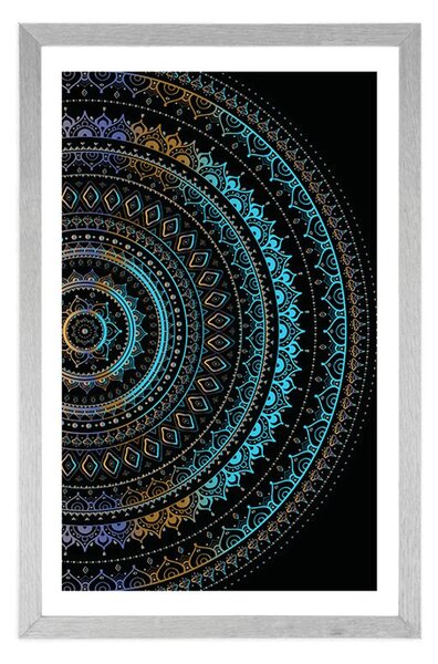 Plakat s paspartuom Mandala s uzorkom sunca