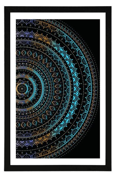 Plakat s paspartuom Mandala s uzorkom sunca
