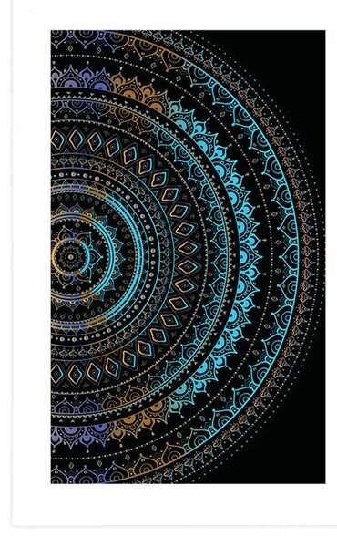 Plakat s paspartuom Mandala s uzorkom sunca