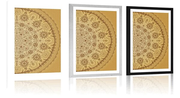 Plakat s paspartuom ukrasna Mandala s čipkom