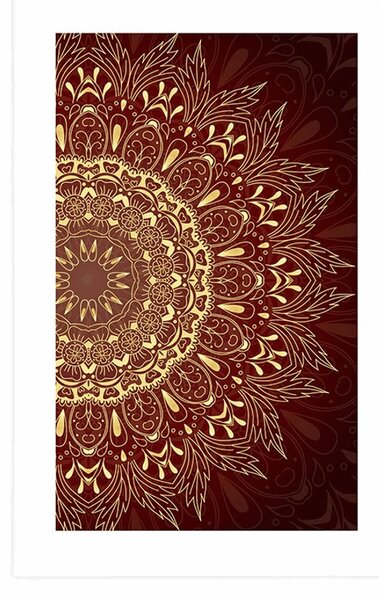Plakat s paspartuom zlatna Mandala na bordo pozadini