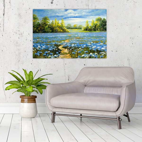 Slika - Pot na polju, oljna slika (90x60 cm)