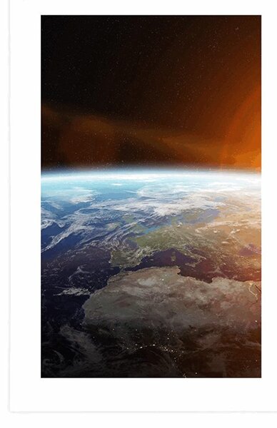 Plakat s paspartuom pogled na planet iz svemira