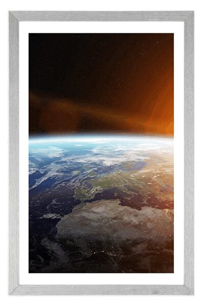Plakat s paspartuom pogled na planet iz svemira