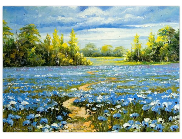 Slika - Pot na polju, oljna slika (70x50 cm)
