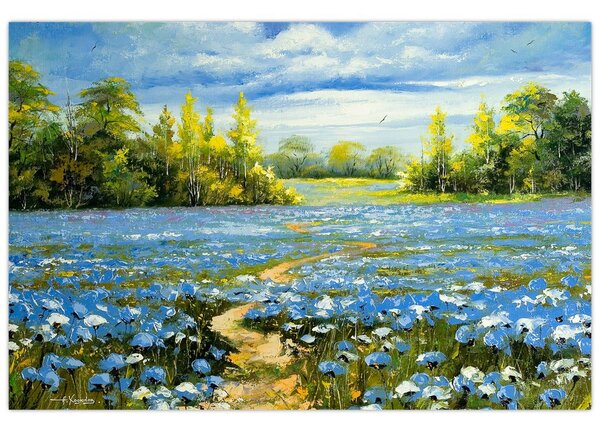 Slika - Pot na polju, oljna slika (90x60 cm)