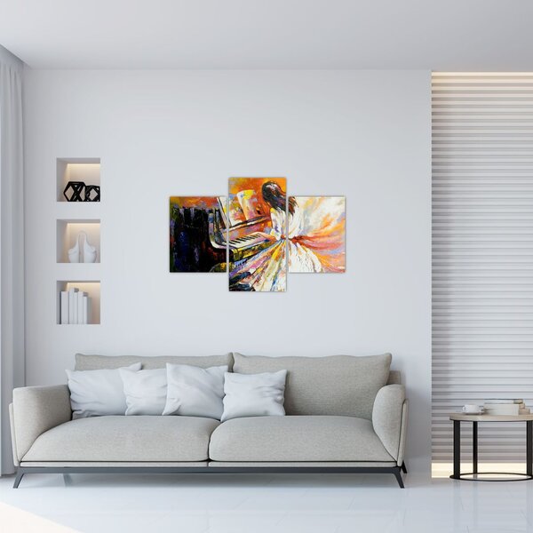 Slika - Ženska igra klavir (90x60 cm)