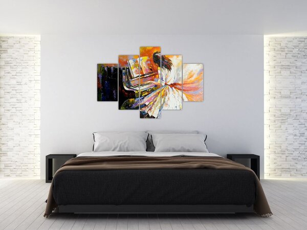 Slika - Ženska igra klavir (150x105 cm)