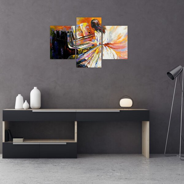 Slika - Ženska igra klavir (90x60 cm)