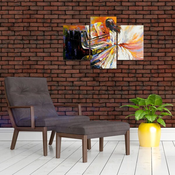 Slika - Ženska igra klavir (90x60 cm)