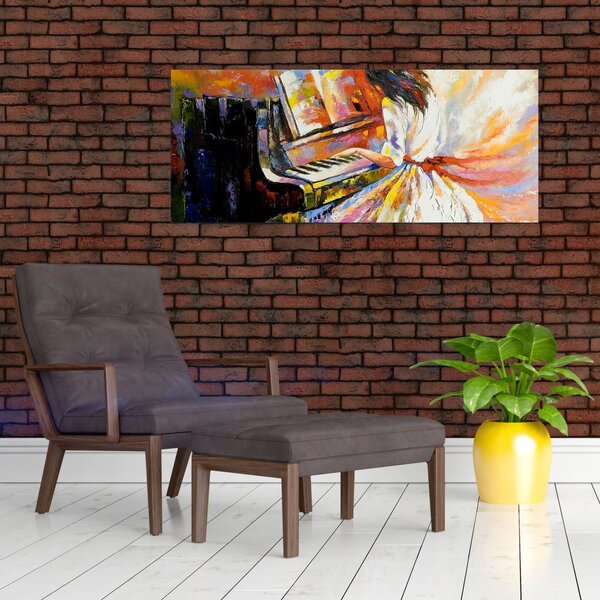 Slika - Ženska igra klavir (120x50 cm)