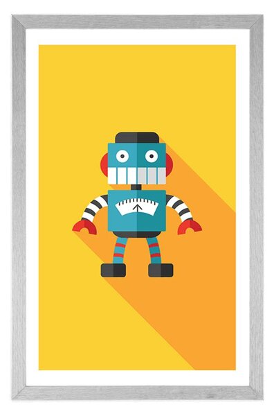Plakat s paspartuom veseli robot