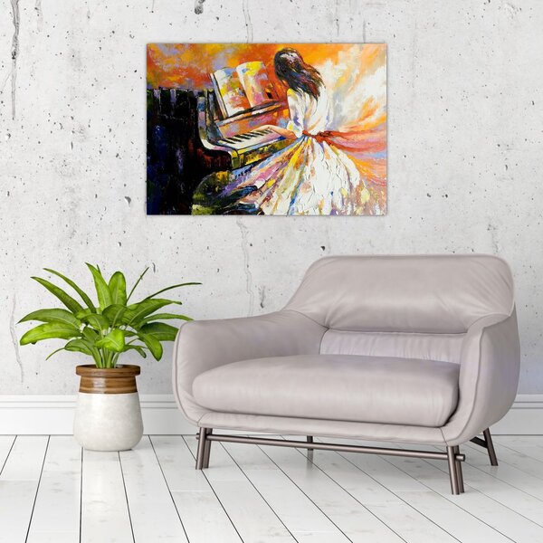Slika - Ženska igra klavir (70x50 cm)