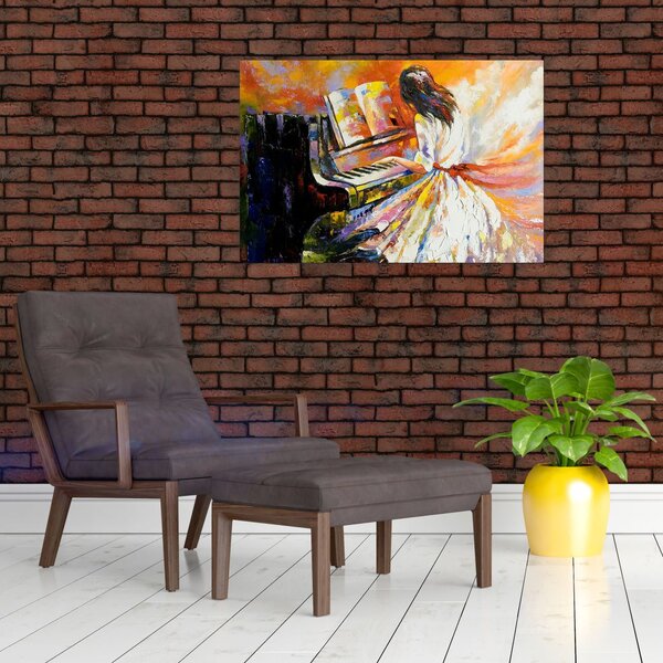 Slika - Ženska igra klavir (90x60 cm)