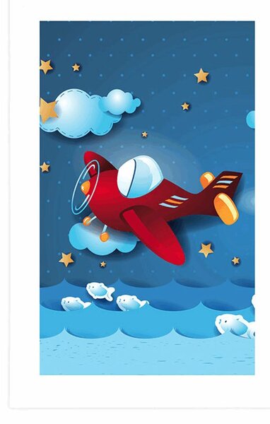 Plakat s paspartuom let aviončićem