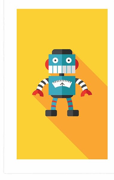 Plakat s paspartuom veseli robot